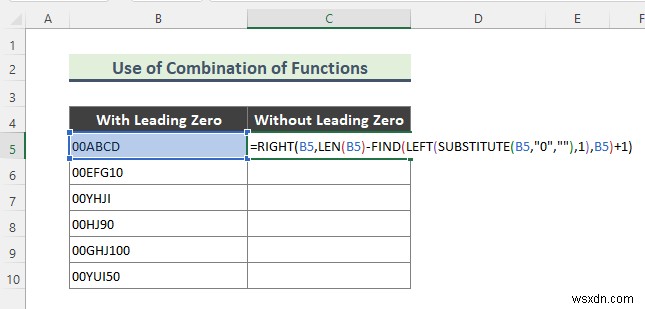 วิธีลบ 0 จาก Excel (7 วิธี)