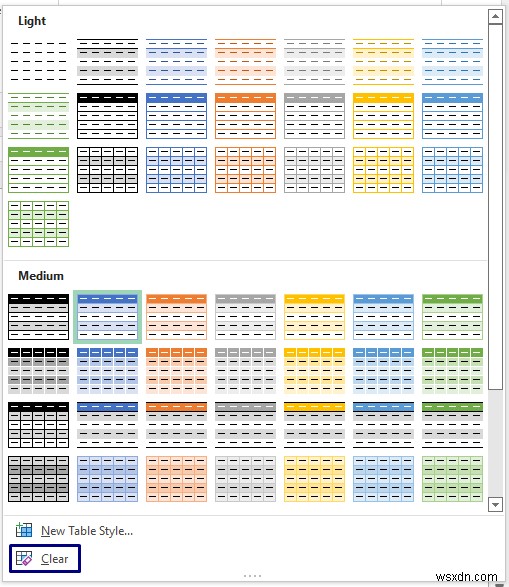 วิธีลบรูปแบบเป็นตารางใน Excel