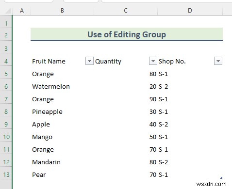 วิธีลบรูปแบบเป็นตารางใน Excel