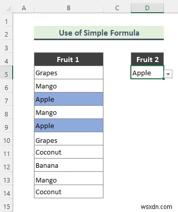 ไฮไลต์เซลล์ที่มีข้อความจากรายการใน Excel (7 วิธีง่ายๆ)