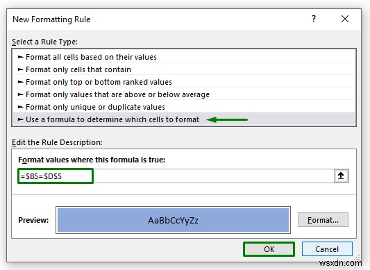 ไฮไลต์เซลล์ที่มีข้อความจากรายการใน Excel (7 วิธีง่ายๆ)