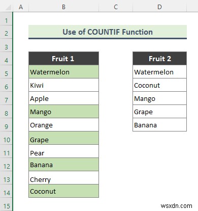 ไฮไลต์เซลล์ที่มีข้อความจากรายการใน Excel (7 วิธีง่ายๆ)