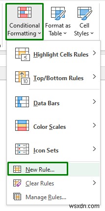 ไฮไลต์เซลล์ที่มีข้อความจากรายการใน Excel (7 วิธีง่ายๆ)