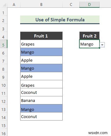 ไฮไลต์เซลล์ที่มีข้อความจากรายการใน Excel (7 วิธีง่ายๆ)