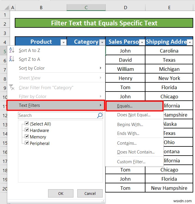 วิธีใช้ตัวกรองข้อความใน Excel (5 ตัวอย่าง)