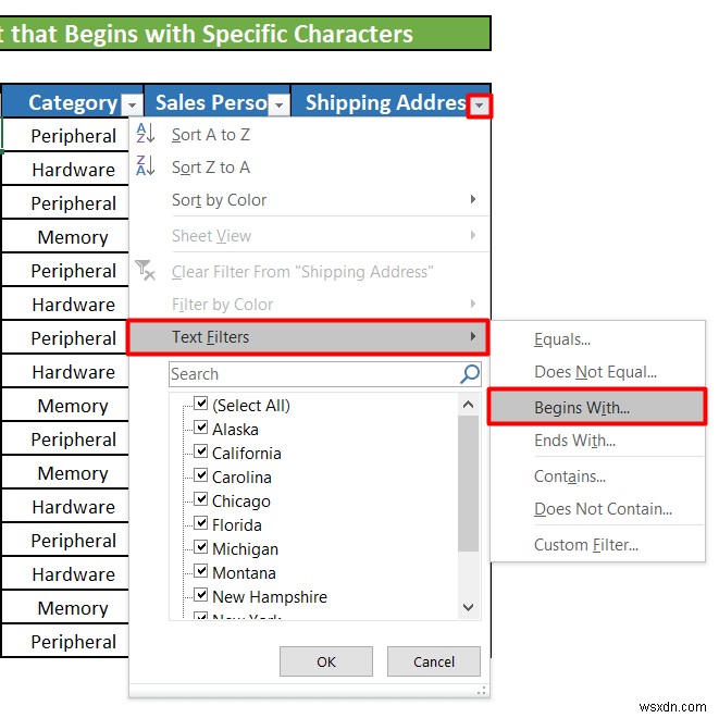 วิธีใช้ตัวกรองข้อความใน Excel (5 ตัวอย่าง)