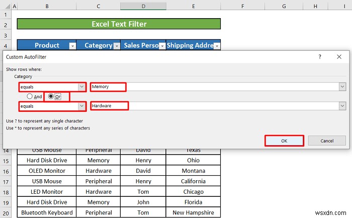 วิธีใช้ตัวกรองข้อความใน Excel (5 ตัวอย่าง)