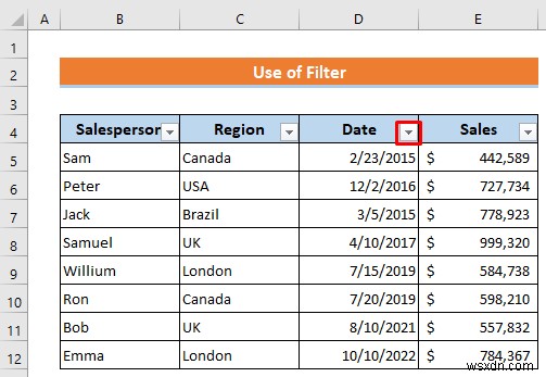 วิธีการกรองตามวันที่ใน Excel (4 วิธีด่วน)