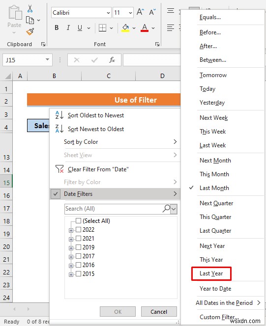 วิธีการกรองตามวันที่ใน Excel (4 วิธีด่วน)