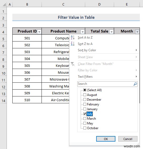 วิธีการกรองแบบกำหนดเองใน Excel (5 วิธี)