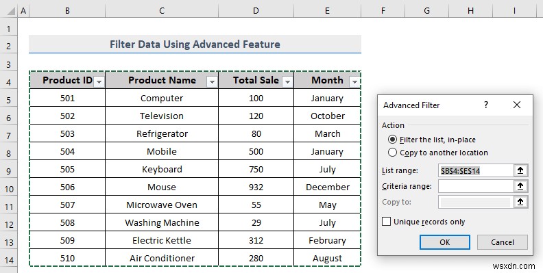 วิธีการกรองแบบกำหนดเองใน Excel (5 วิธี)