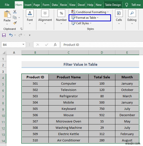 วิธีการกรองแบบกำหนดเองใน Excel (5 วิธี)