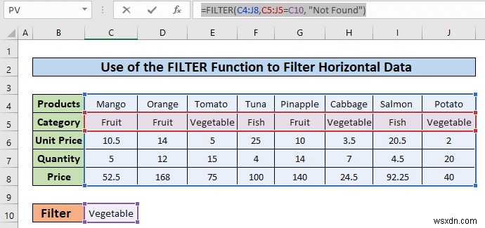 วิธีการกรองข้อมูลแนวนอนใน Excel (3 วิธี)