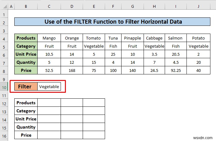 วิธีการกรองข้อมูลแนวนอนใน Excel (3 วิธี)