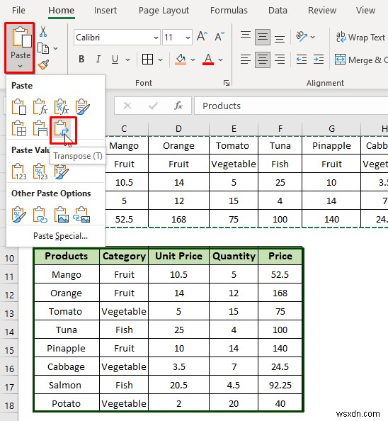 วิธีการกรองข้อมูลแนวนอนใน Excel (3 วิธี)