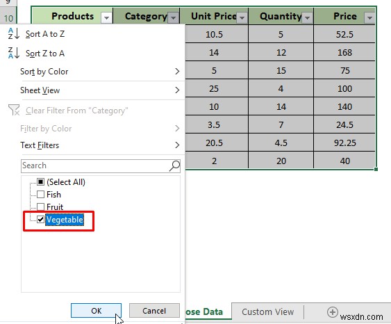 วิธีการกรองข้อมูลแนวนอนใน Excel (3 วิธี)