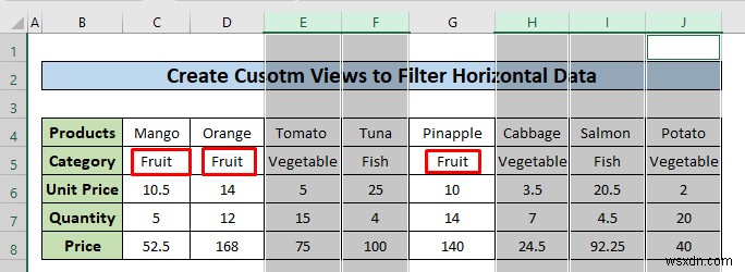 วิธีการกรองข้อมูลแนวนอนใน Excel (3 วิธี)