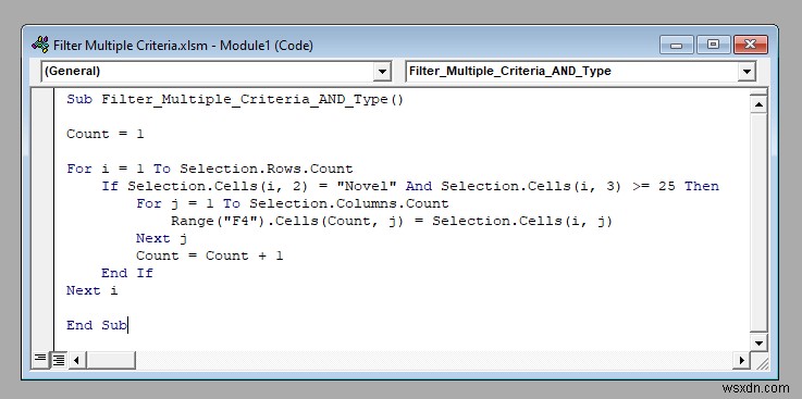 กรองเกณฑ์หลายเกณฑ์ใน Excel ด้วย VBA (ทั้งประเภท AND และ OR)