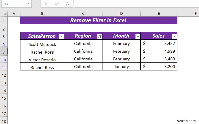 วิธีการลบตัวกรองใน Excel (5 วิธีที่ง่ายและรวดเร็ว)