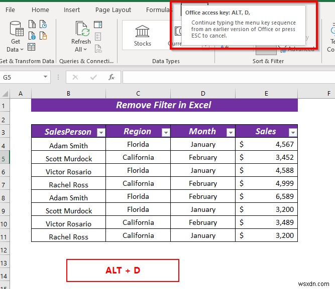 วิธีการลบตัวกรองใน Excel (5 วิธีที่ง่ายและรวดเร็ว)