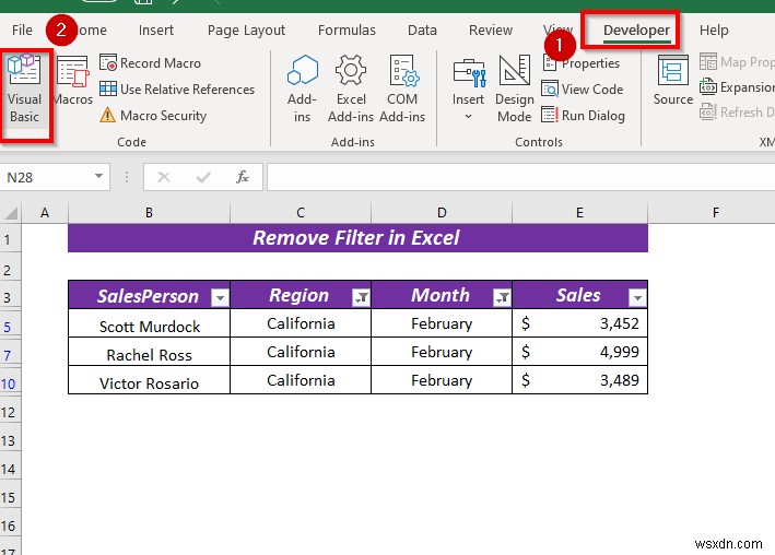 วิธีการลบตัวกรองใน Excel (5 วิธีที่ง่ายและรวดเร็ว)