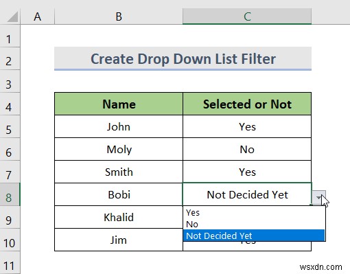 วิธีสร้างรายการแบบหล่นลงพร้อมตัวกรองใน Excel (7 วิธี)