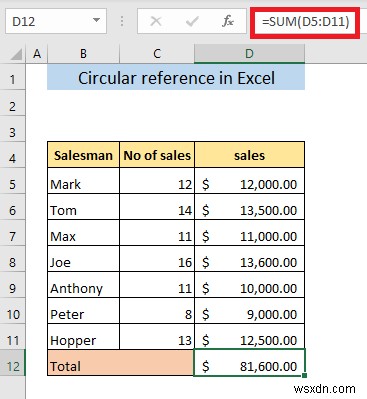 การอ้างอิงแบบวงกลมใน Excel คืออะไร