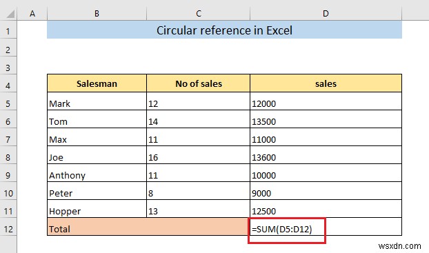 การอ้างอิงแบบวงกลมใน Excel คืออะไร