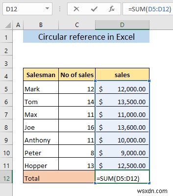 การอ้างอิงแบบวงกลมใน Excel คืออะไร