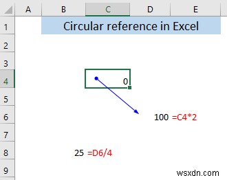 การอ้างอิงแบบวงกลมใน Excel คืออะไร