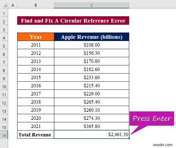 วิธีการแก้ไขข้อผิดพลาดในการอ้างอิงแบบวงกลมใน Excel (คำแนะนำโดยละเอียด)