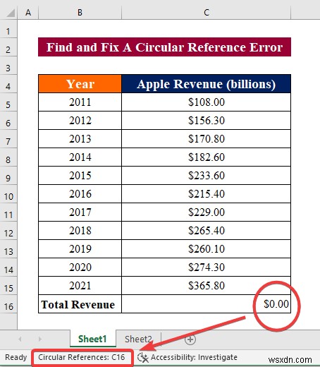 วิธีการแก้ไขข้อผิดพลาดในการอ้างอิงแบบวงกลมใน Excel (คำแนะนำโดยละเอียด)