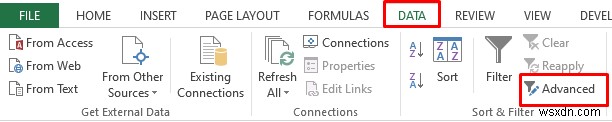 วิธีใช้ตัวกรองขั้นสูงหากช่วงเกณฑ์มีข้อความใน Excel