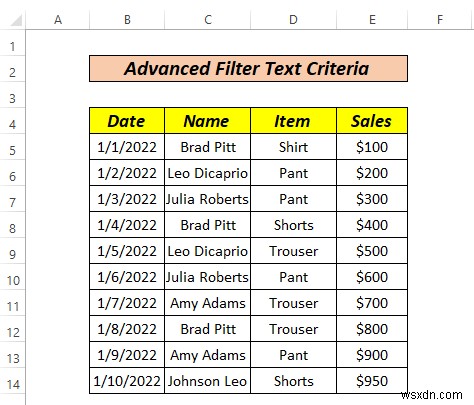 วิธีใช้ตัวกรองขั้นสูงหากช่วงเกณฑ์มีข้อความใน Excel