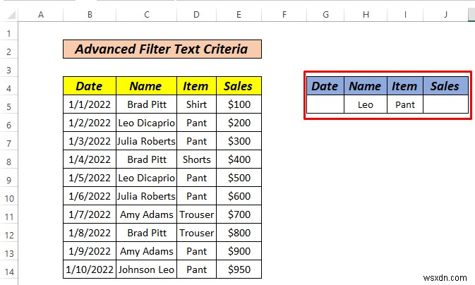 วิธีใช้ตัวกรองขั้นสูงหากช่วงเกณฑ์มีข้อความใน Excel