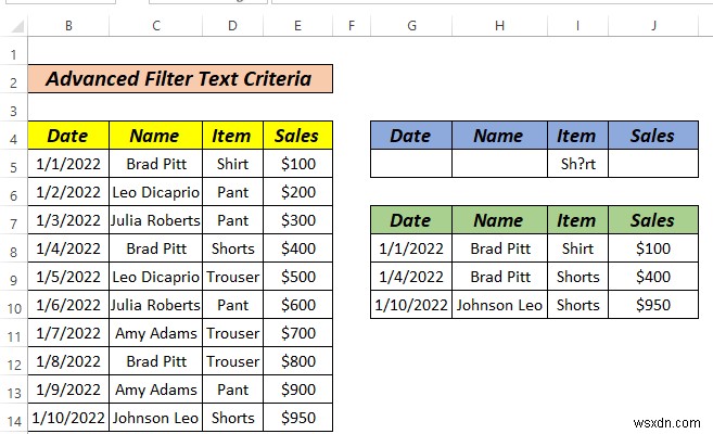 วิธีใช้ตัวกรองขั้นสูงหากช่วงเกณฑ์มีข้อความใน Excel