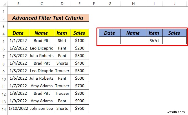 วิธีใช้ตัวกรองขั้นสูงหากช่วงเกณฑ์มีข้อความใน Excel