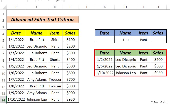 วิธีใช้ตัวกรองขั้นสูงหากช่วงเกณฑ์มีข้อความใน Excel