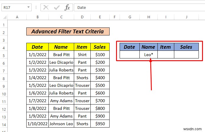 วิธีใช้ตัวกรองขั้นสูงหากช่วงเกณฑ์มีข้อความใน Excel