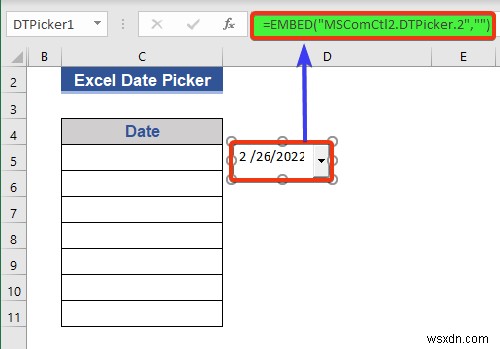 ตัวเลือกวันที่ของ Excel สำหรับทั้งคอลัมน์