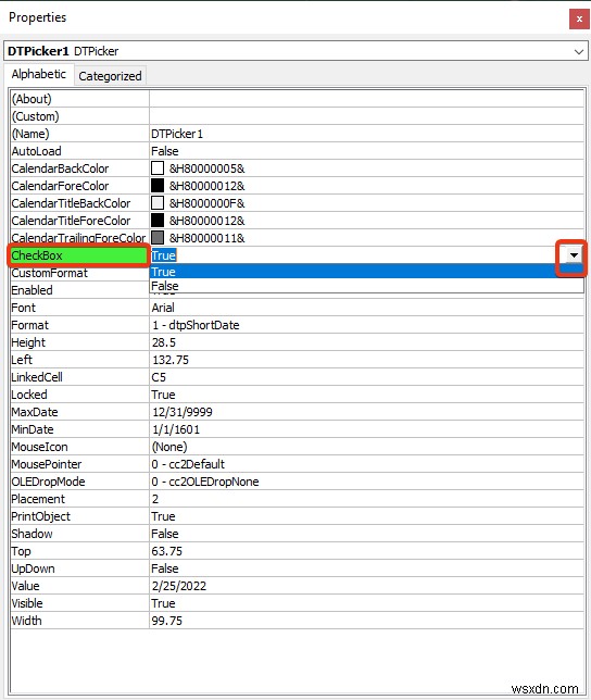 ตัวเลือกวันที่ของ Excel สำหรับทั้งคอลัมน์