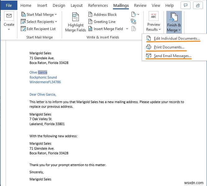 การสร้างรายชื่อผู้รับจดหมายใน Excel (2 วิธี)