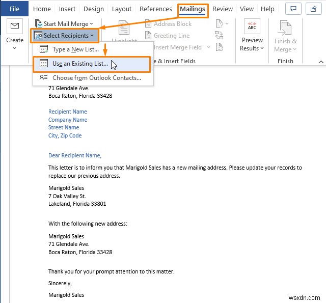 การสร้างรายชื่อผู้รับจดหมายใน Excel (2 วิธี)