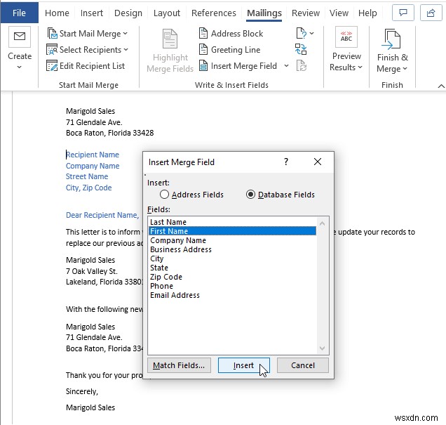 การสร้างรายชื่อผู้รับจดหมายใน Excel (2 วิธี)