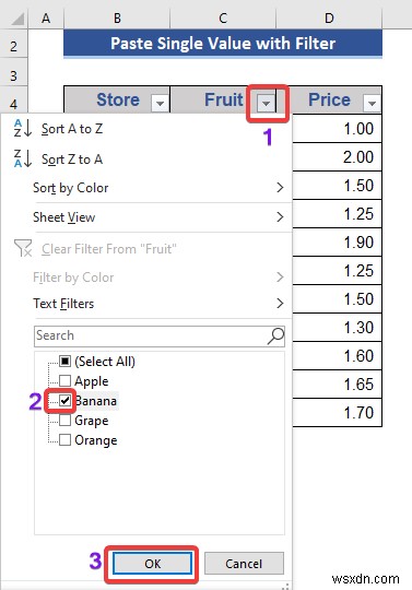 วิธีการคัดลอกและวางเมื่อใช้ตัวกรองใน Excel