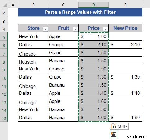 วิธีการคัดลอกและวางเมื่อใช้ตัวกรองใน Excel