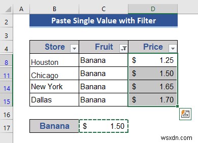 วิธีการคัดลอกและวางเมื่อใช้ตัวกรองใน Excel