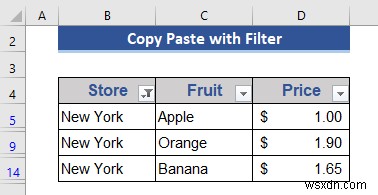 วิธีการคัดลอกและวางเมื่อใช้ตัวกรองใน Excel