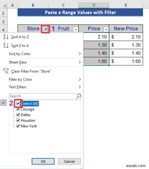 วิธีการคัดลอกและวางเมื่อใช้ตัวกรองใน Excel