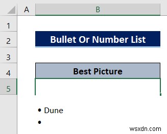 วิธีสร้างรายการภายในเซลล์ใน Excel (วิธีด่วน 3 วิธี)